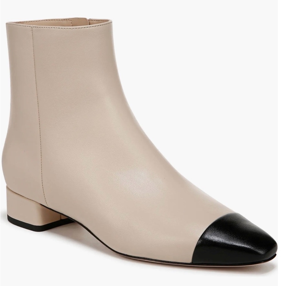 NWT Veronica Beard Cecile Beige and Black Ankle Boots